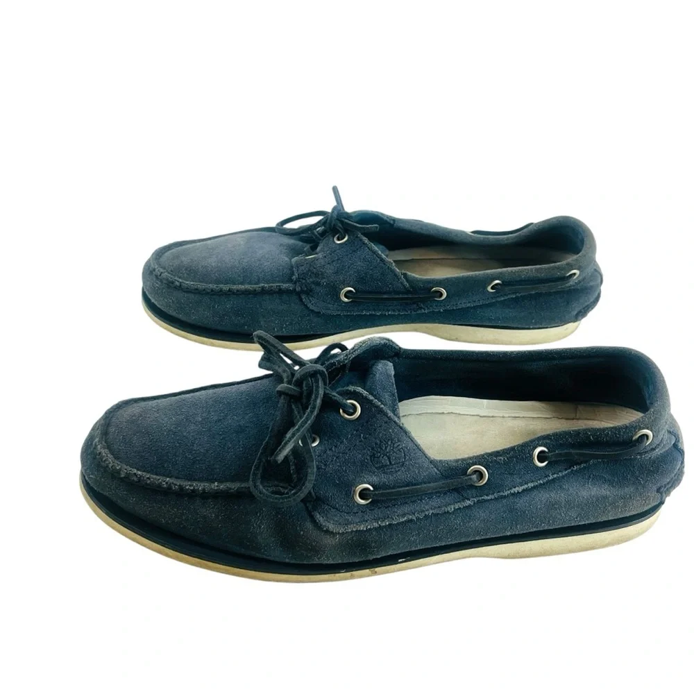 Timberland Men’s Blue Leather Boat Shoes Size 11